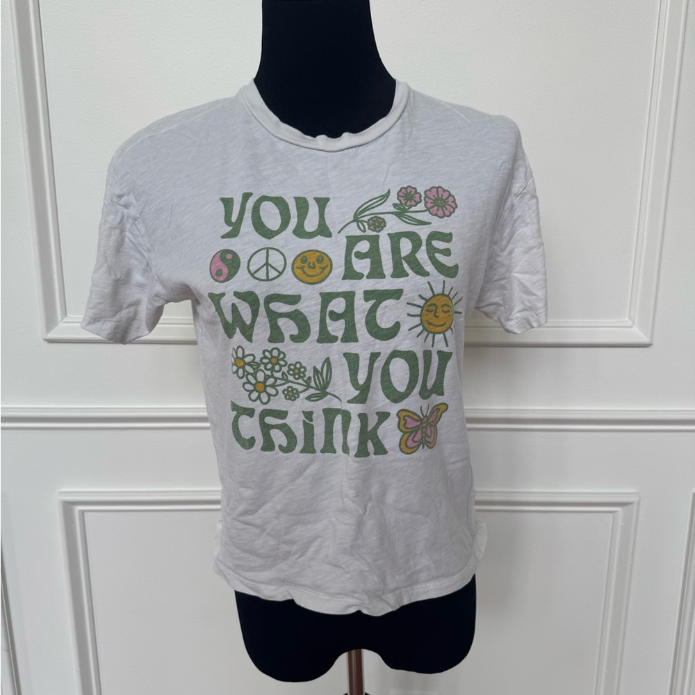 American Eagle Outfitters White Short Sleeve Tee Retro Graphic
